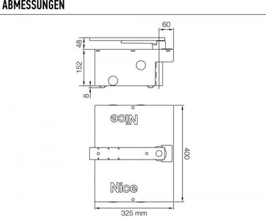 Nice LFAB4024 L-Fab Für Drehtore bis 4 m Flügelbreite, unsichtbare Unterflurmontage